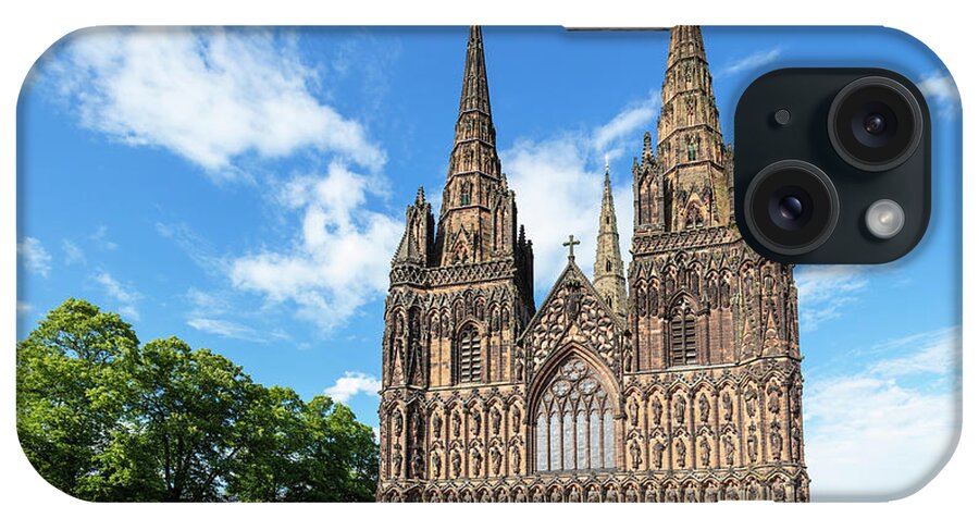Lichfield iPhone Case featuring the photograph Lichfield Cathedral, Staffordshire, England by Neale And Judith Clark
