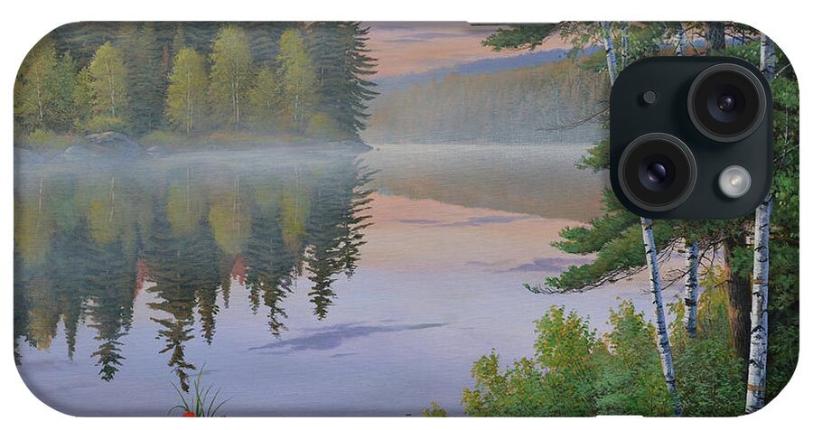 Canadian iPhone Case featuring the painting Life At The Lake by Jake Vandenbrink
