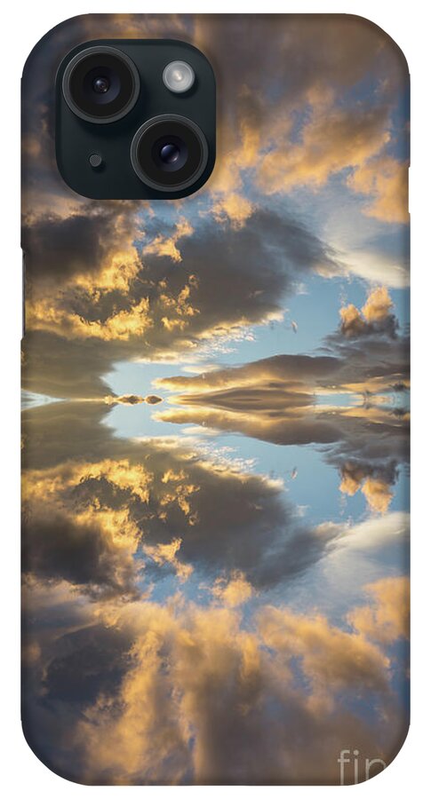 Heaven iPhone Case featuring the digital art Light and golden clouds in the blue sky by Adriana Mueller