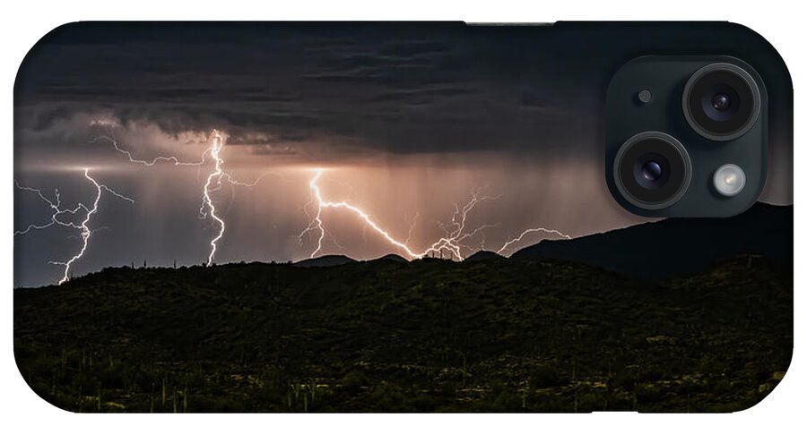 Arizona iPhone Case featuring the photograph Lighting Up The Sonoran Nights by Saija Lehtonen