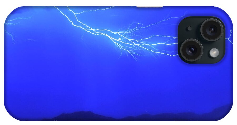 Lighting iPhone Case featuring the photograph Lightning 1314-blue by Kenneth Johnson