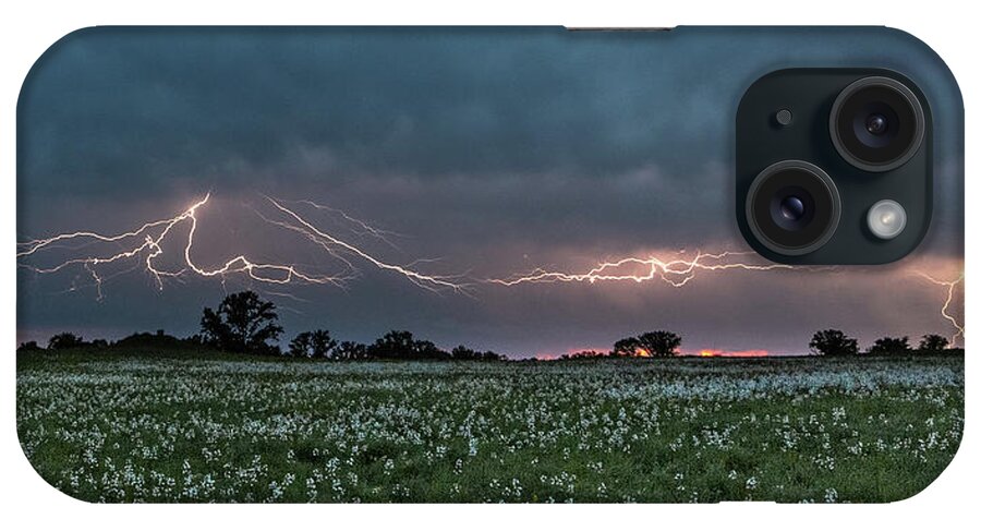 Busch Memorial Conservation Area iPhone Case featuring the photograph Lightning across Busch by Joe Kopp