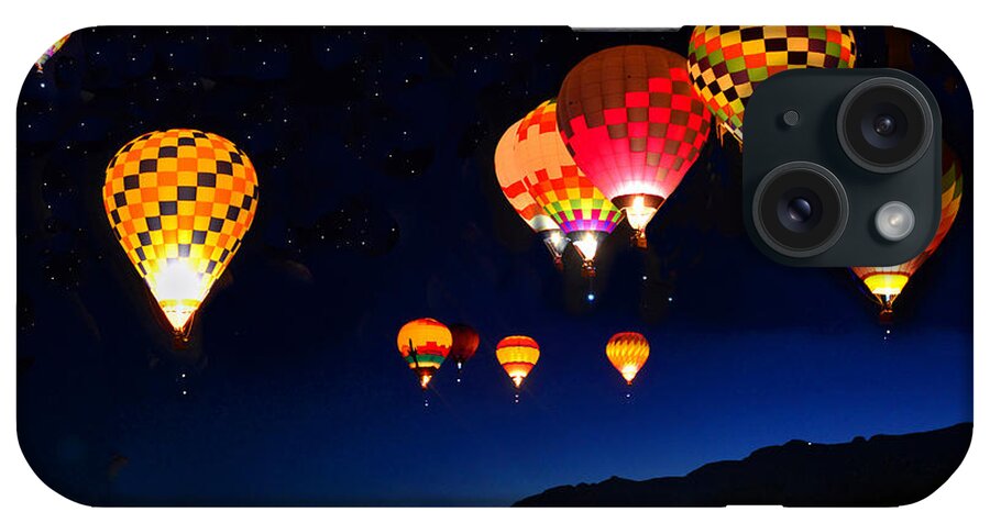 Albuquerque International Balloon Fiesta iPhone Case featuring the photograph Lights over Albuquerque by David Lee Thompson