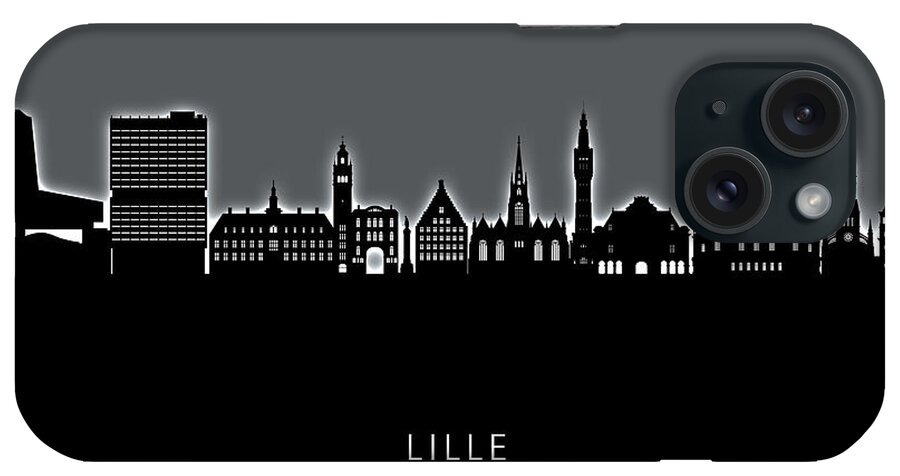 Lille iPhone Case featuring the digital art Lille France Skyline #82 by Michael Tompsett