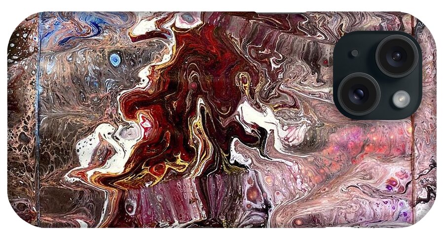 Acrylic Pour iPhone Case featuring the painting Lion's Mouth by David Euler