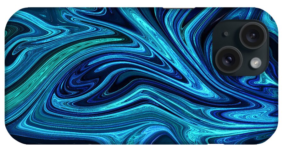 Liquid iPhone Case featuring the digital art Liquid Blues by Mary J Winters-Meyer