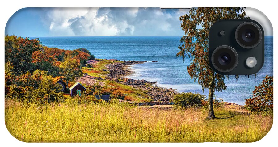 Barns iPhone Case featuring the photograph Little Barn on the Autumn Coast by Debra and Dave Vanderlaan