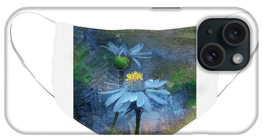  iPhone Case featuring the photograph Little Blue Flowers Face mask by Jerry Griffin