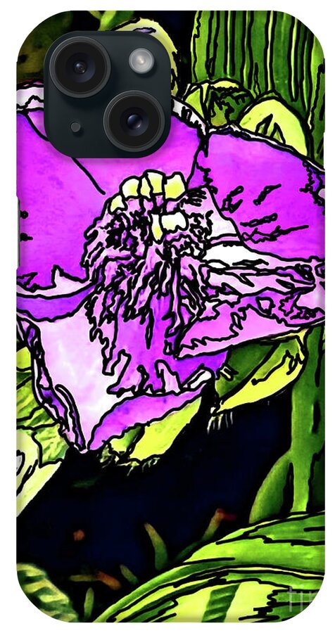 Purple Passion iPhone Case featuring the digital art Little Flower Big Joy by Eileen Kelly