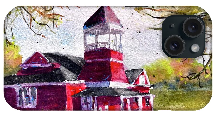 School iPhone Case featuring the painting Little Red Schoolhouse by Cheryl Prather