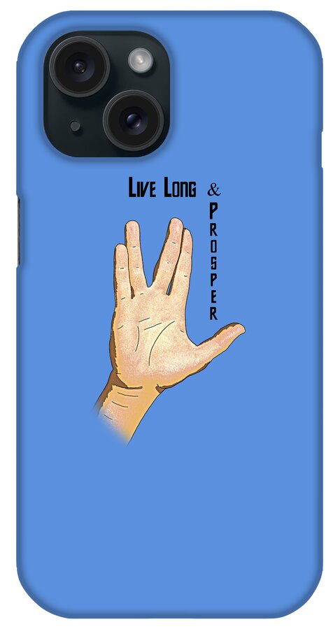 Vulcan iPhone Case featuring the digital art Live Long and Prosper by John Haldane
