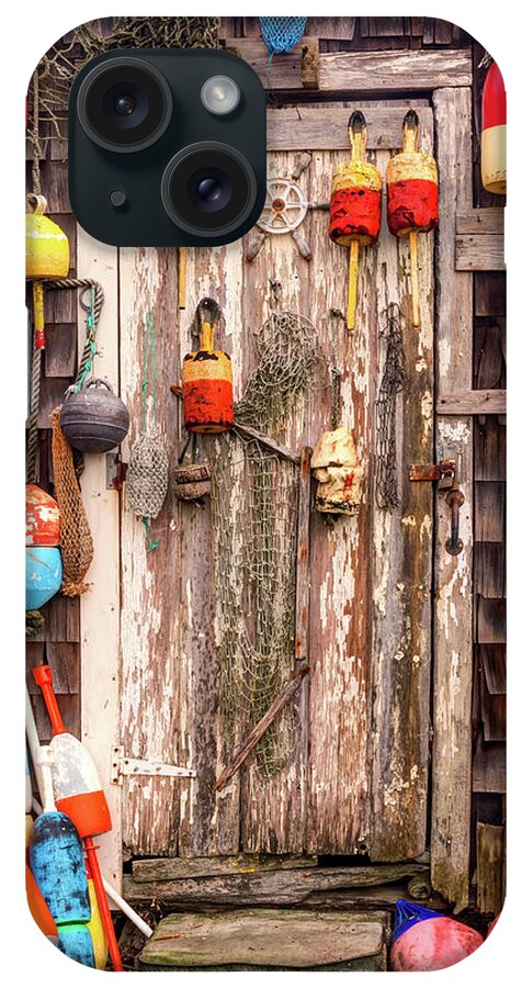 Rockport Massachusetts iPhone Case featuring the photograph Lobster Buoys On An Old Fishing Shack - New England by Gregory Ballos
