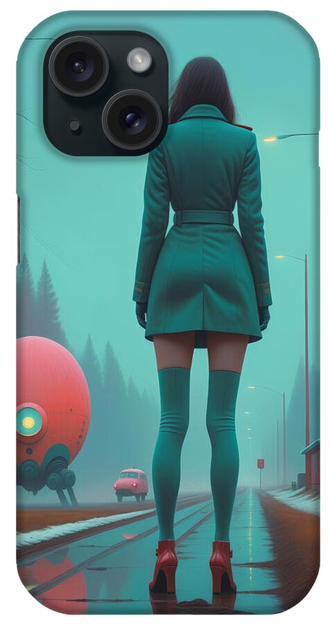 Virgin iPhone Case featuring the painting Lolita vs Aliens by My Head Cinema