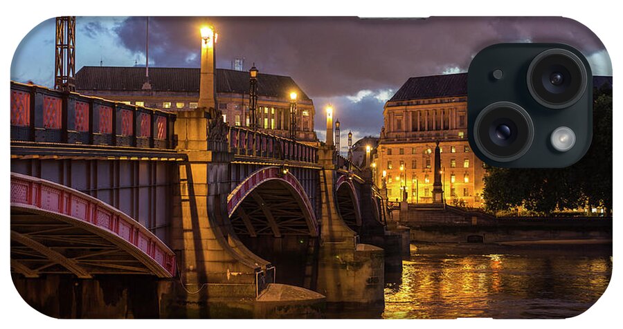 London iPhone Case featuring the photograph London Night Vauxhall Bridge by Mike Reid