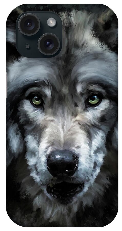 Lone Wolf iPhone Case featuring the painting Lone Wolf by Jordan Blackstone