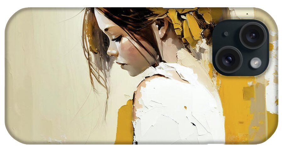 Portrait iPhone Case featuring the painting Lonely Girl by Jacky Gerritsen