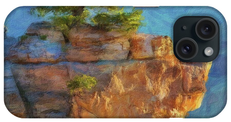 Grand Canyon iPhone Case featuring the digital art Lonely Tree Sunrise by Russ Harris