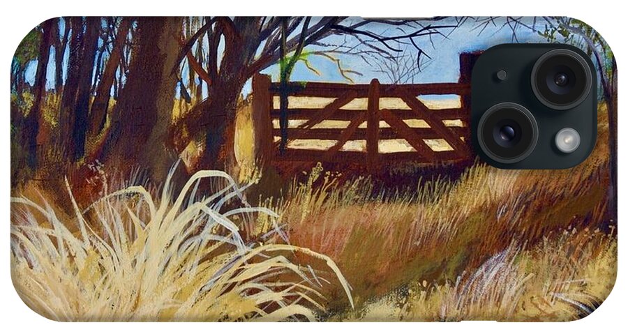 Walt Maes iPhone Case featuring the painting Lonesome Gate by Walt Maes