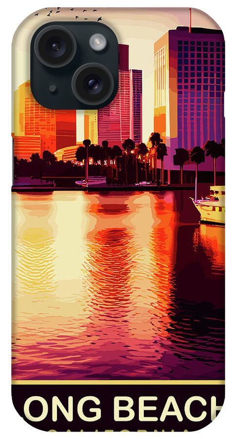 Long Beach iPhone Case featuring the digital art Long Beach Wallpaper by Long Shot