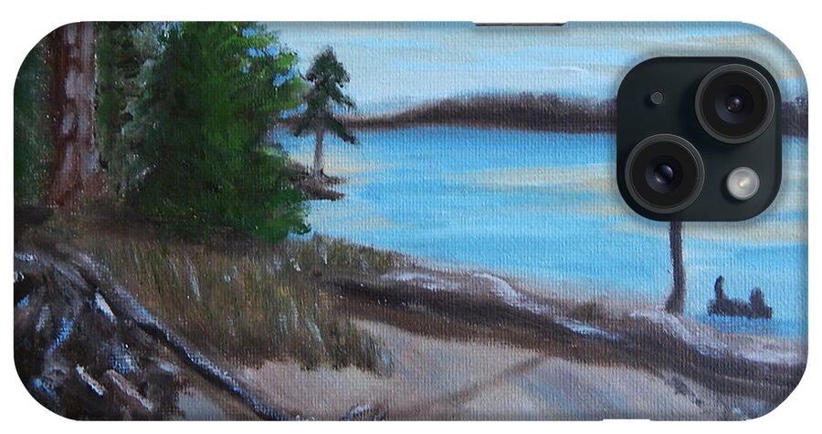 Landscape iPhone Case featuring the painting Long Creek Beach by Mike Kling