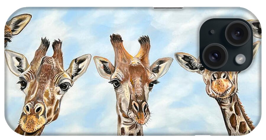 Giraffe iPhone Case featuring the painting Longnecks by Mark Ray