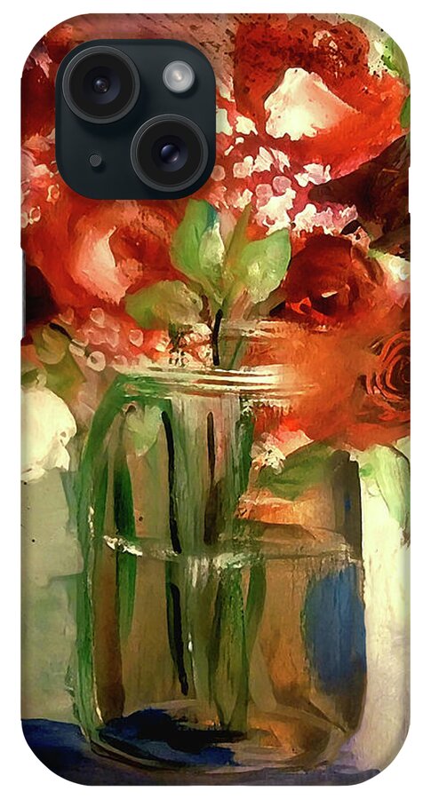 Loose iPhone Case featuring the painting Loose And Splattered Rose by Lisa Kaiser