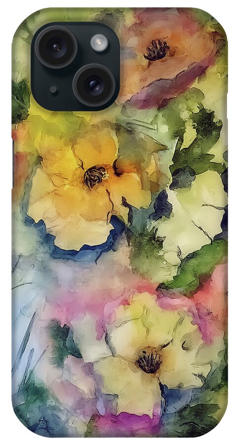 Loose iPhone Case featuring the painting Loose Watercolor Pumpkin Flower by Lisa Kaiser