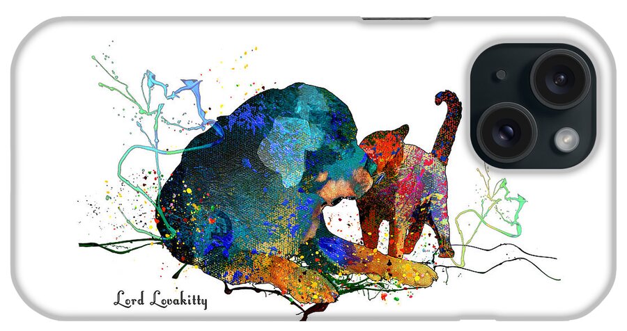 Dog iPhone 15 Case featuring the mixed media Lord Lovakitty by Miki De Goodaboom