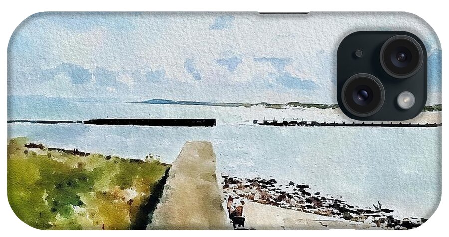Beach iPhone Case featuring the digital art Lossiemouth East Beach by John Mckenzie