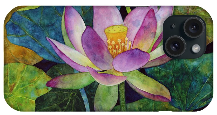 Watercolor iPhone Case featuring the painting Lotus Bloom by Hailey E Herrera