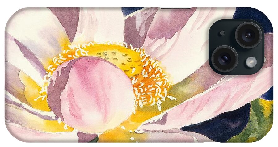 Lotus iPhone Case featuring the painting Lotus Bloom by Mary Haley-Rocks