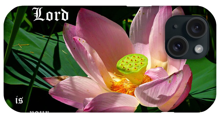 Pink Lotus Flower iPhone Case featuring the photograph Lotus Blossom Nehemiah 8 vs 10 by Mike McBrayer