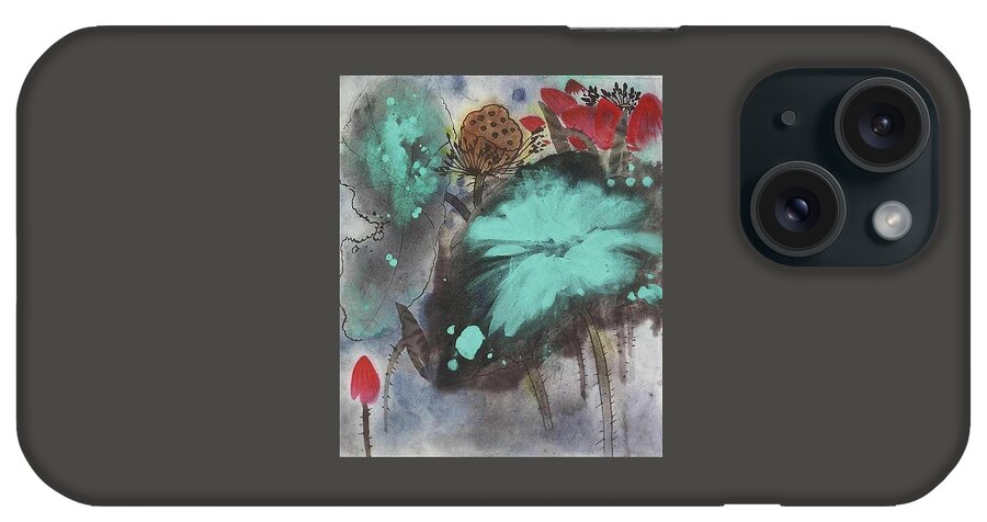 Lotus iPhone Case featuring the painting Lotus Splash by Vina Yang