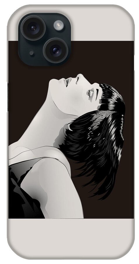 Louise Brooks Official iPhone 15 Case featuring the digital art Louise Brooks in Berlin - Ebony Tenebrous by Louise Brooks