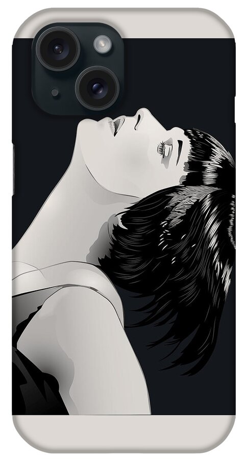 Louise Brooks Official iPhone Case featuring the digital art Louise Brooks in Berlin - Midnight Indigo by Louise Brooks