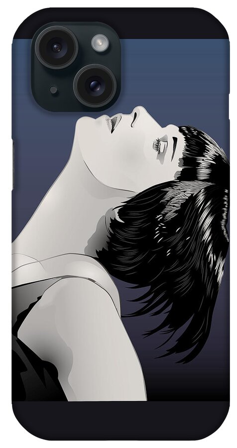 Louise Brooks Official iPhone Case featuring the digital art Louise Brooks in Berlin - Sapphire Nocturne by Louise Brooks