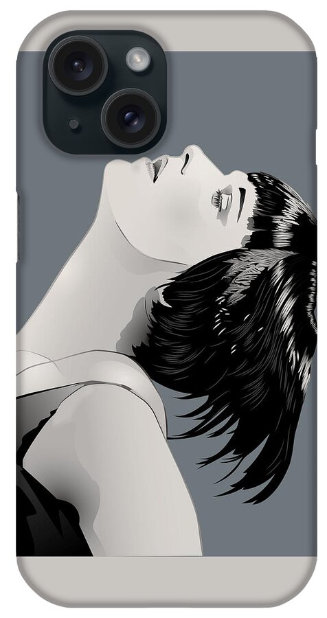 Louise Brooks Official iPhone Case featuring the digital art Louise Brooks in Berlin - Slate Azure by Louise Brooks
