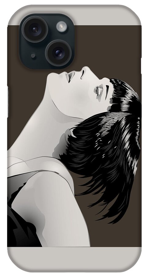 Louise Brooks Official iPhone Case featuring the digital art Louise Brooks in Berlin - Umber Taupe by Louise Brooks
