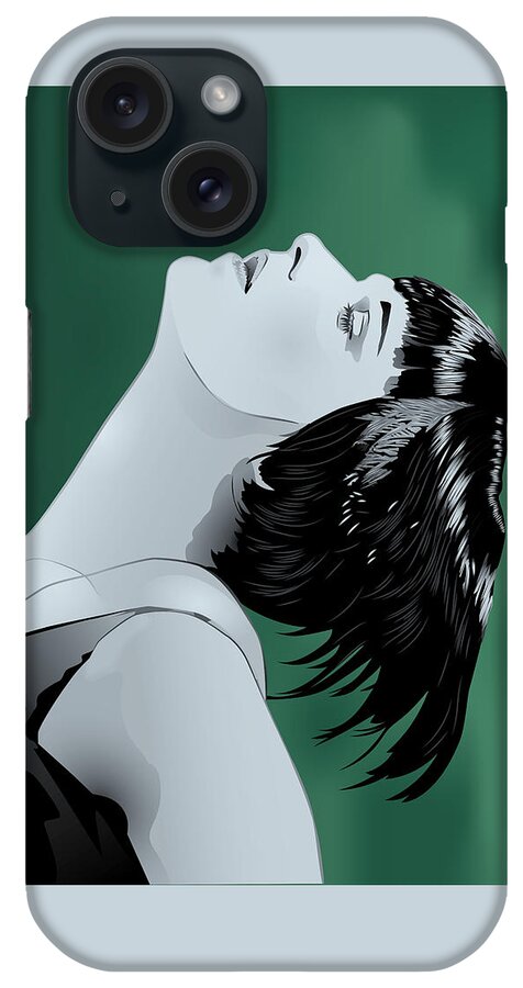 Louise Brooks Official iPhone Case featuring the digital art Louise Brooks in Berlin - Viridian Patina by Louise Brooks