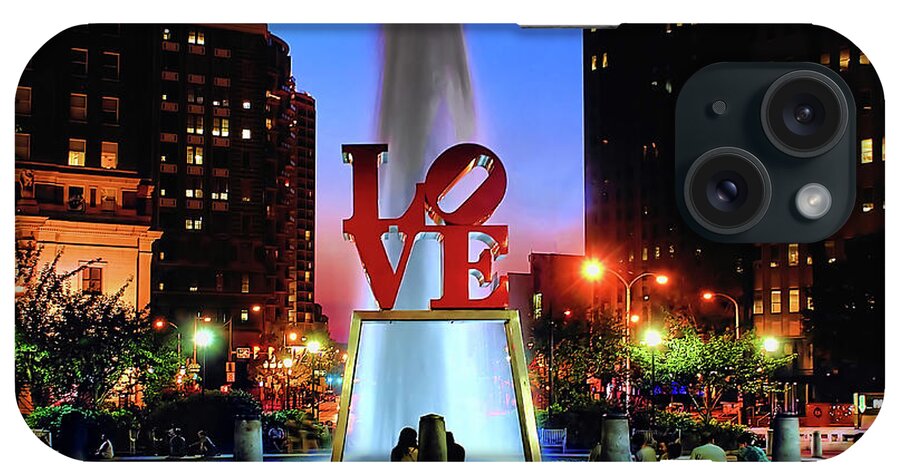 America iPhone Case featuring the photograph LOVE at Night by Nick Zelinsky Jr