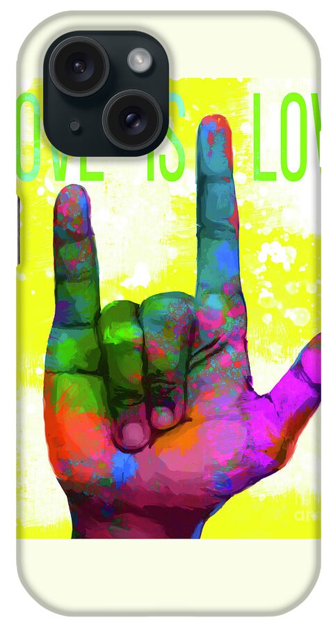 Love iPhone Case featuring the digital art Love Is Love ASL by Marissa Maheras