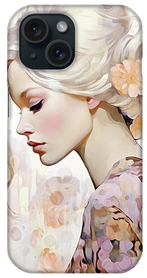 Woman iPhone Case featuring the mixed media Lovely Thoughts by Jacky Gerritsen