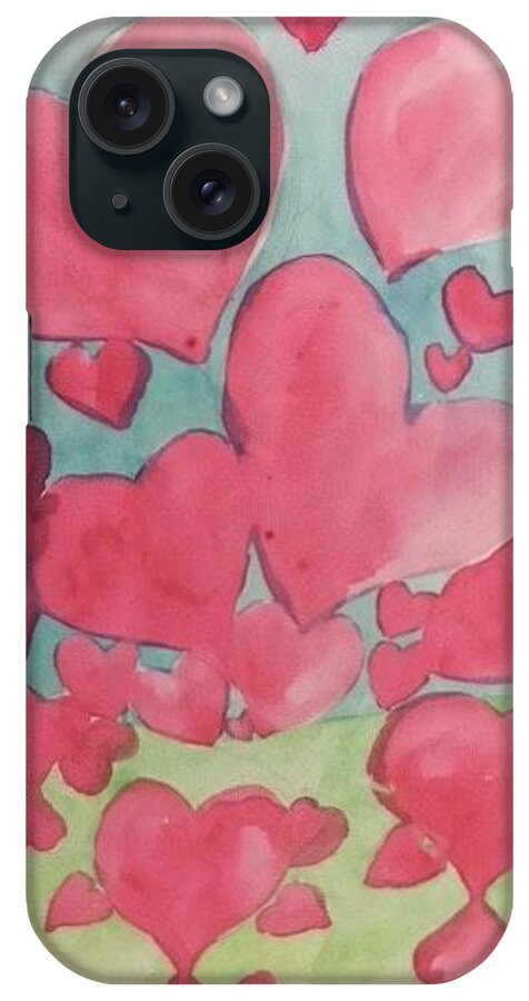 Ricardos Art 37 iPhone Case featuring the painting Loving Hearts by Ricardo Penalver deceased