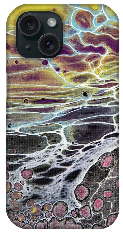 Abstract iPhone Case featuring the painting Low Tide At Sunrise by Jani Freimann