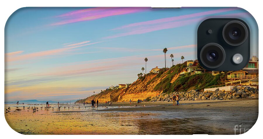 Beach iPhone Case featuring the photograph Low Tide Colors at Moonlight Beach by David Levin