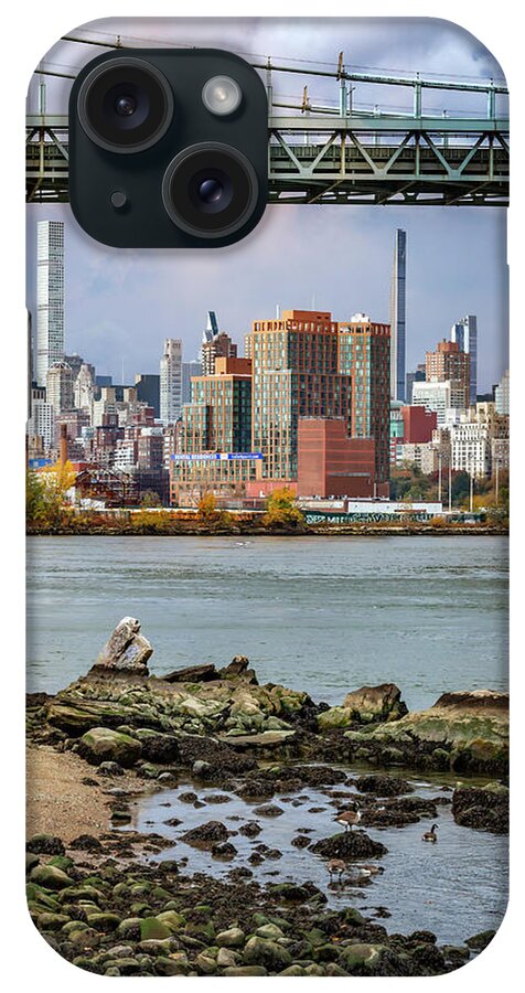Astoria Park iPhone Case featuring the photograph Low Tide on the East River by Cate Franklyn