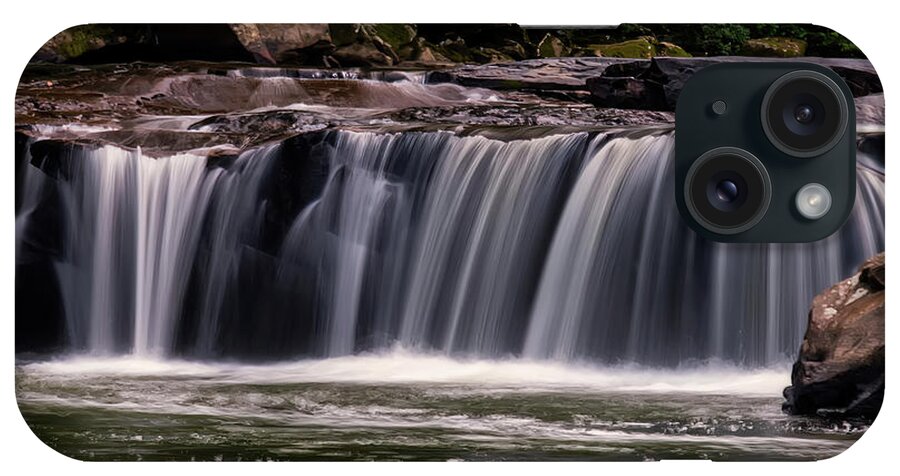 Waterfall iPhone Case featuring the photograph Lower Swallow falls center section by Flees Photos