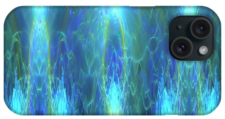 Fractal iPhone Case featuring the digital art The Fountain by Mary Ann Benoit