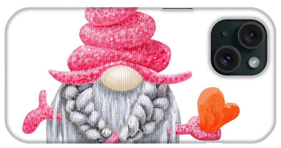 Gnome iPhone Case featuring the painting Luv Gnome by Annie Troe