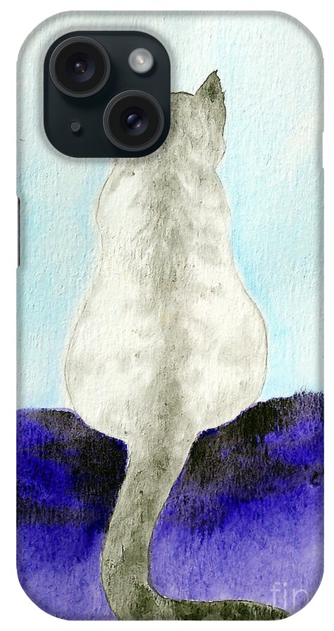 Cat iPhone Case featuring the painting Lynx Point Cat by Rohvannyn Shaw